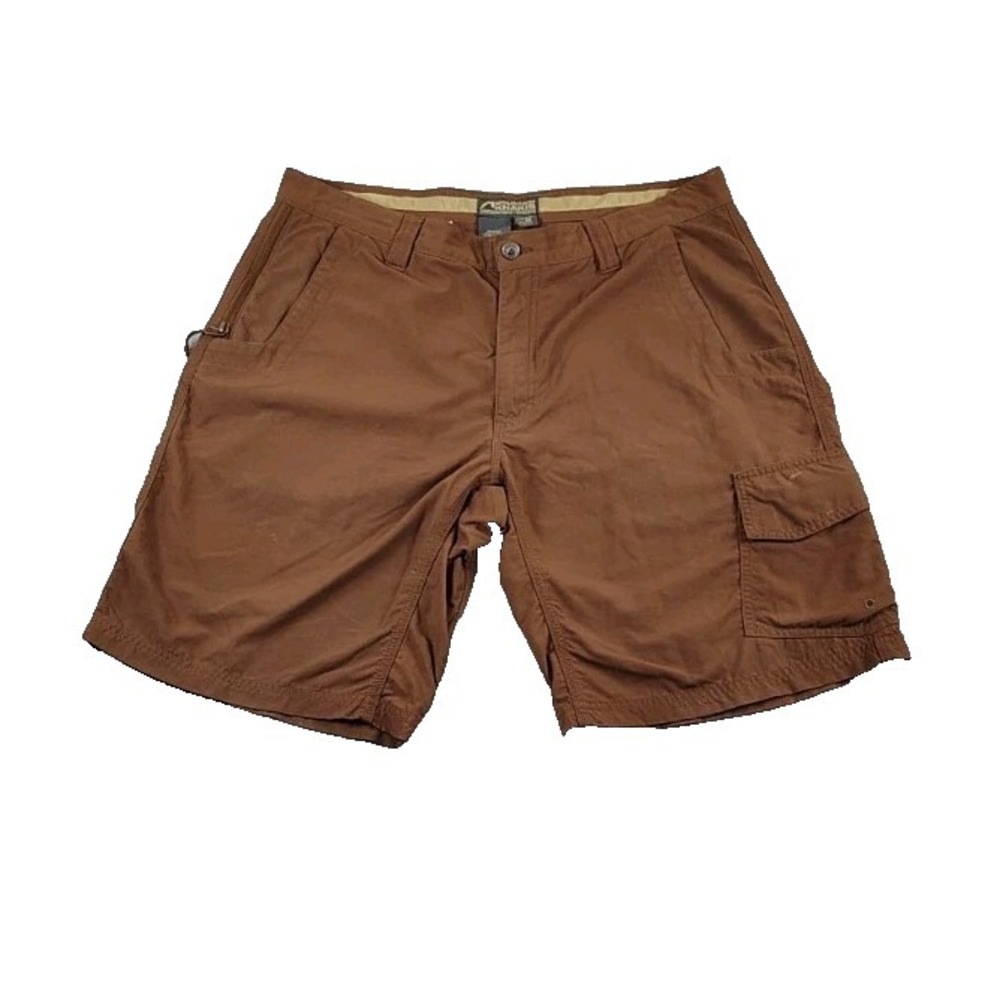 Mountain Khakis Shorts  Creek Cargo Tech Lightweight Mens 36x11  Brown